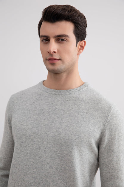 Grey Mélange Lightweight Crewneck Sweater