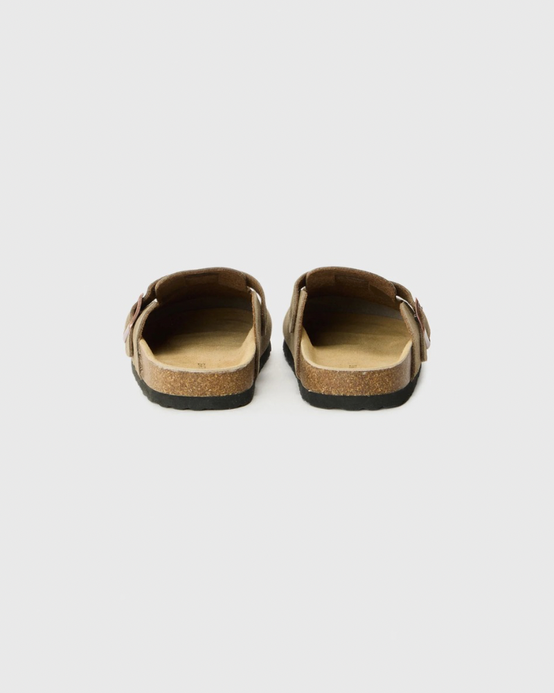 Buckle Suede Clogs Sandals