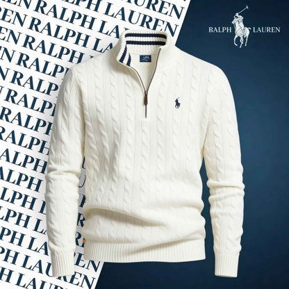 R&L CABLE-KNIT ZIP SWEATER SET