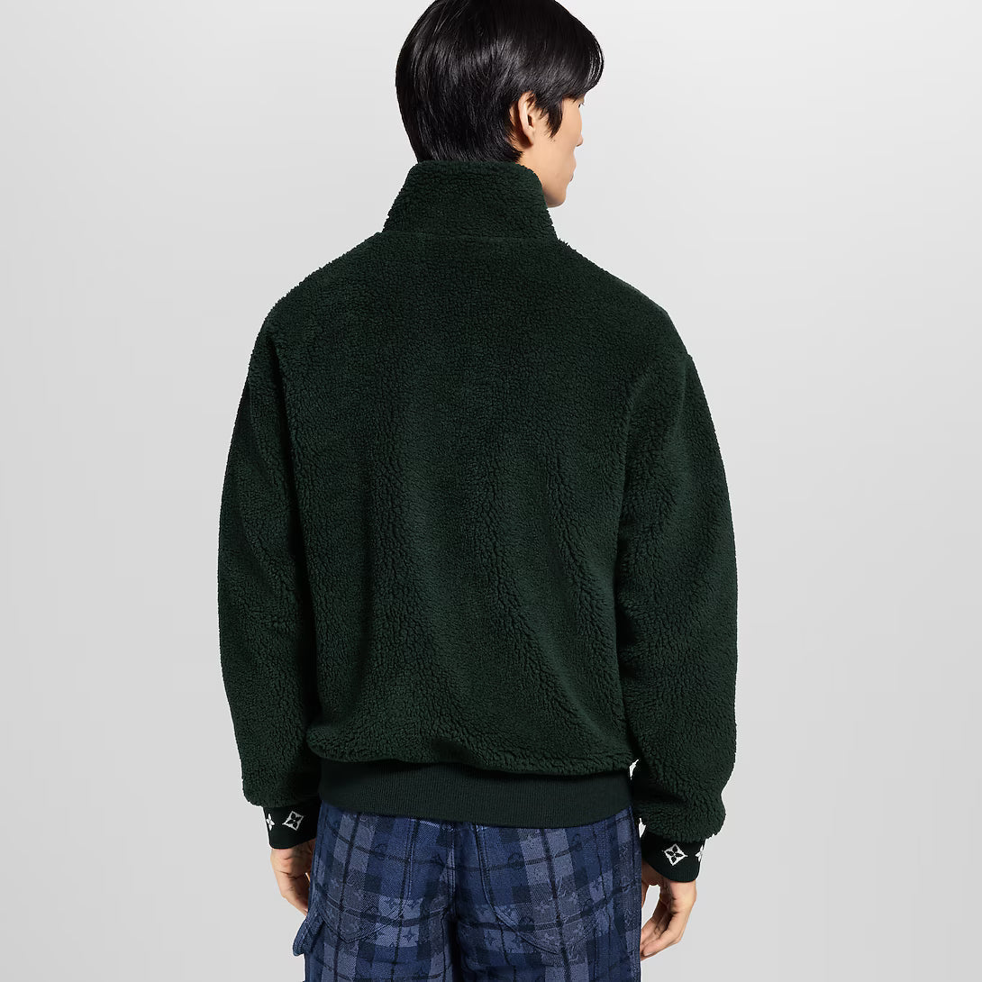 LV™ Textured Fleece Jacket with Leather Patch